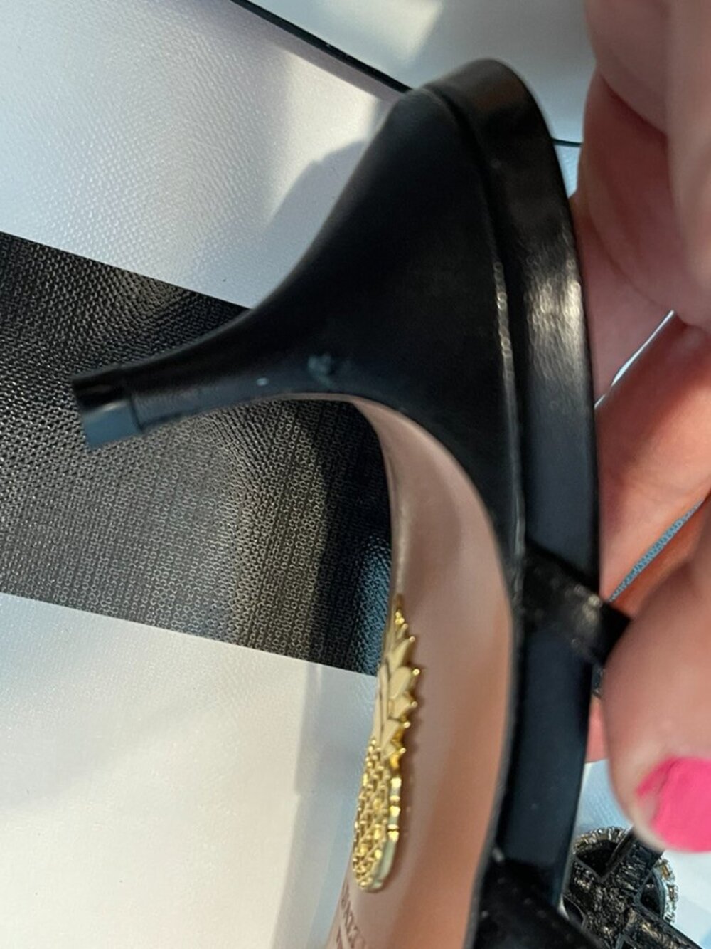 aquazzura disco slingback 45 white and black - Picture 5 of 6